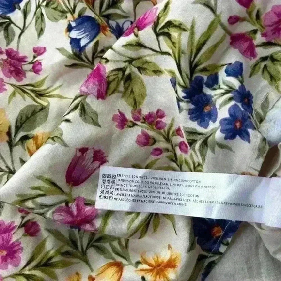 NWT EN SAISON Valeria Halter Strappy Ruched Floral Cotton Mini Dress Women Small - Picture 9 of 10